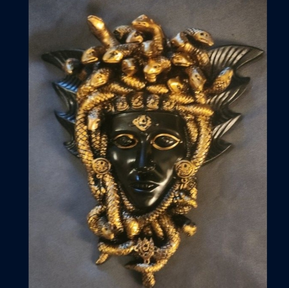 Handmade Medusa head art piece.  6inchs